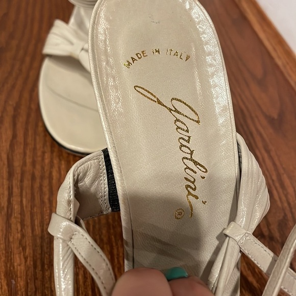Women’s leather strap sling back heel sandals GAROLINI MADE IN ITALY neutral 10M - Picture 4 of 13